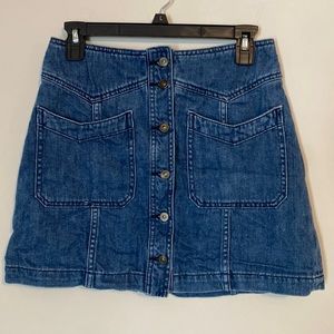 Free people bottom up Jean skirt